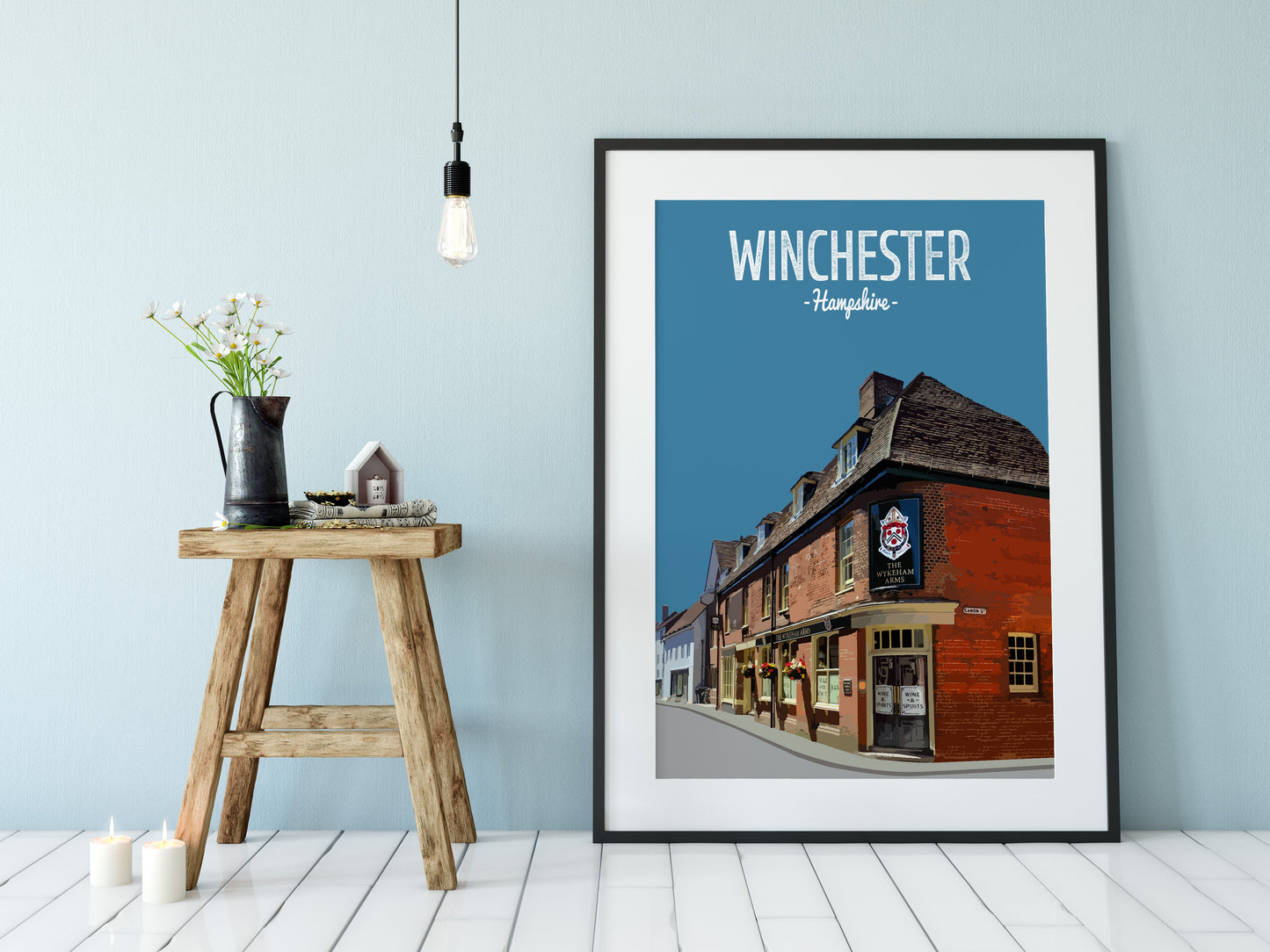 Winchester print, The Wykeham Arms pub