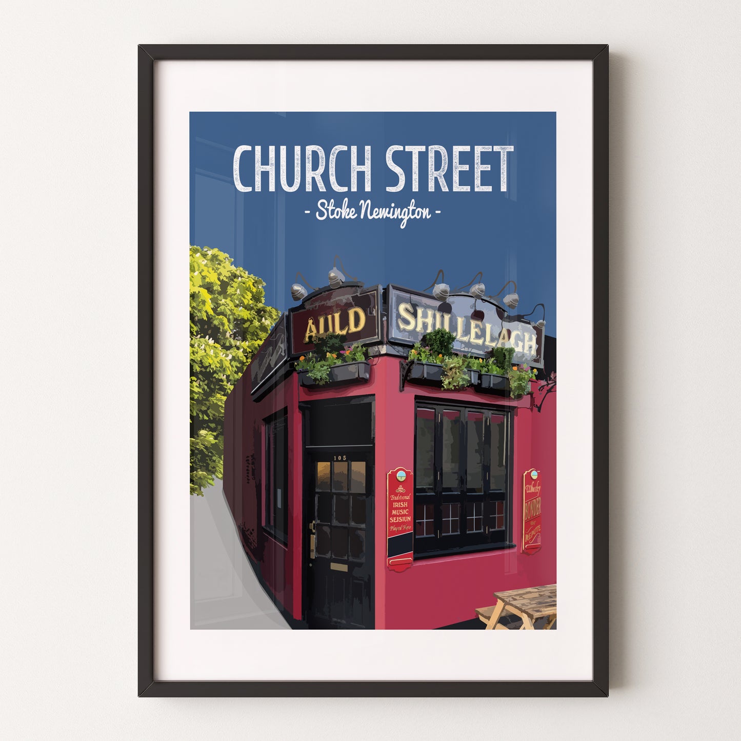 Church Street print, The Auld Shillelagh pub