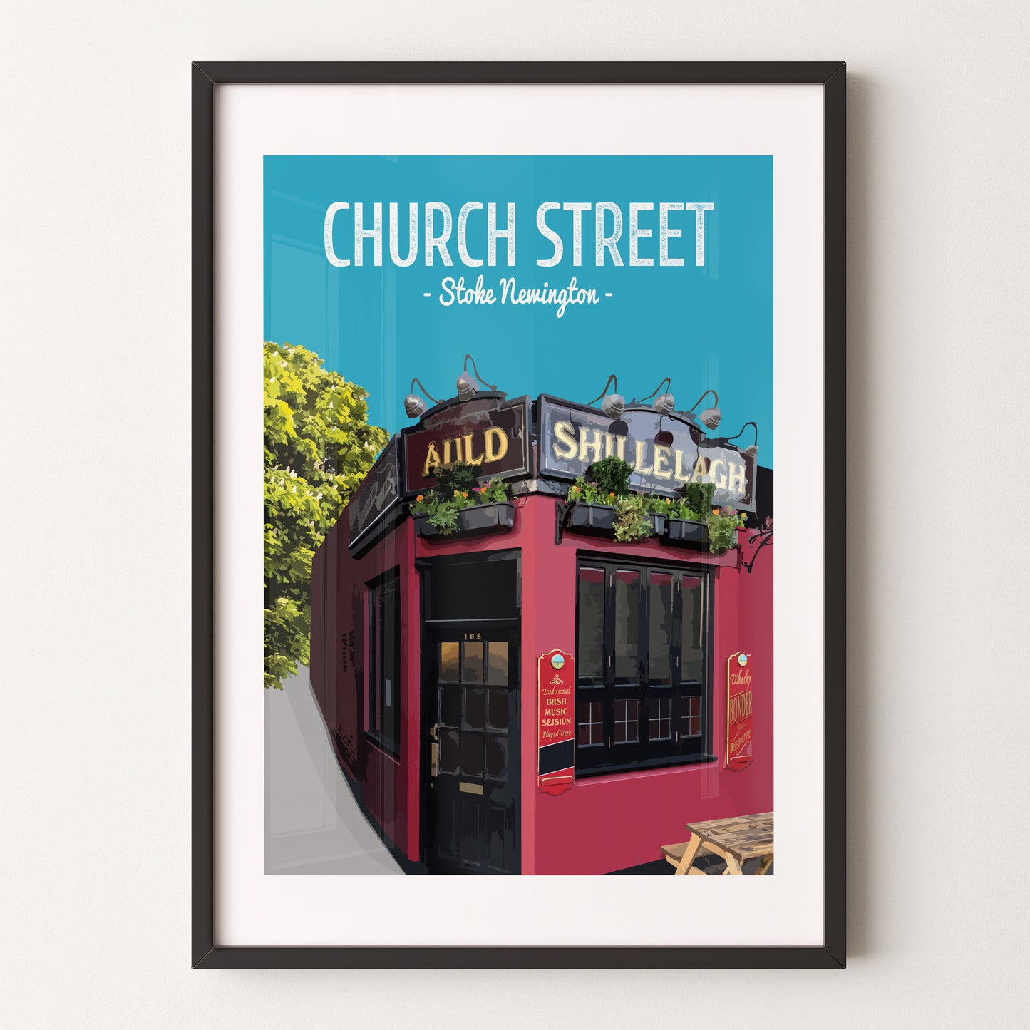 Church Street print, The Auld Shillelagh pub
