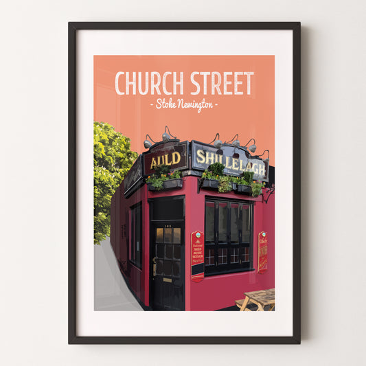 Church Street print, The Auld Shillelagh pub