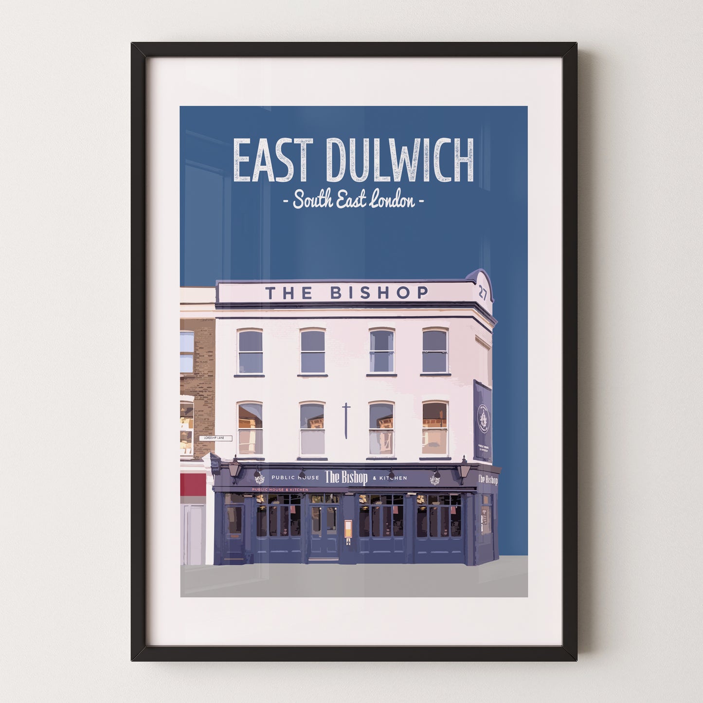 East Dulwich print, The Bishop pub