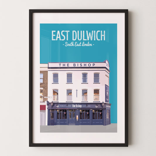 East Dulwich print, The Bishop pub