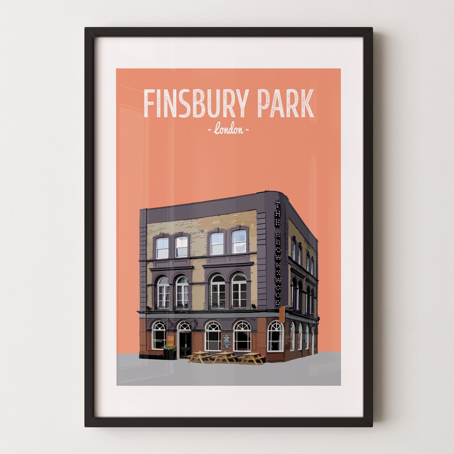 Finsbury Park print, The Brownswood pub