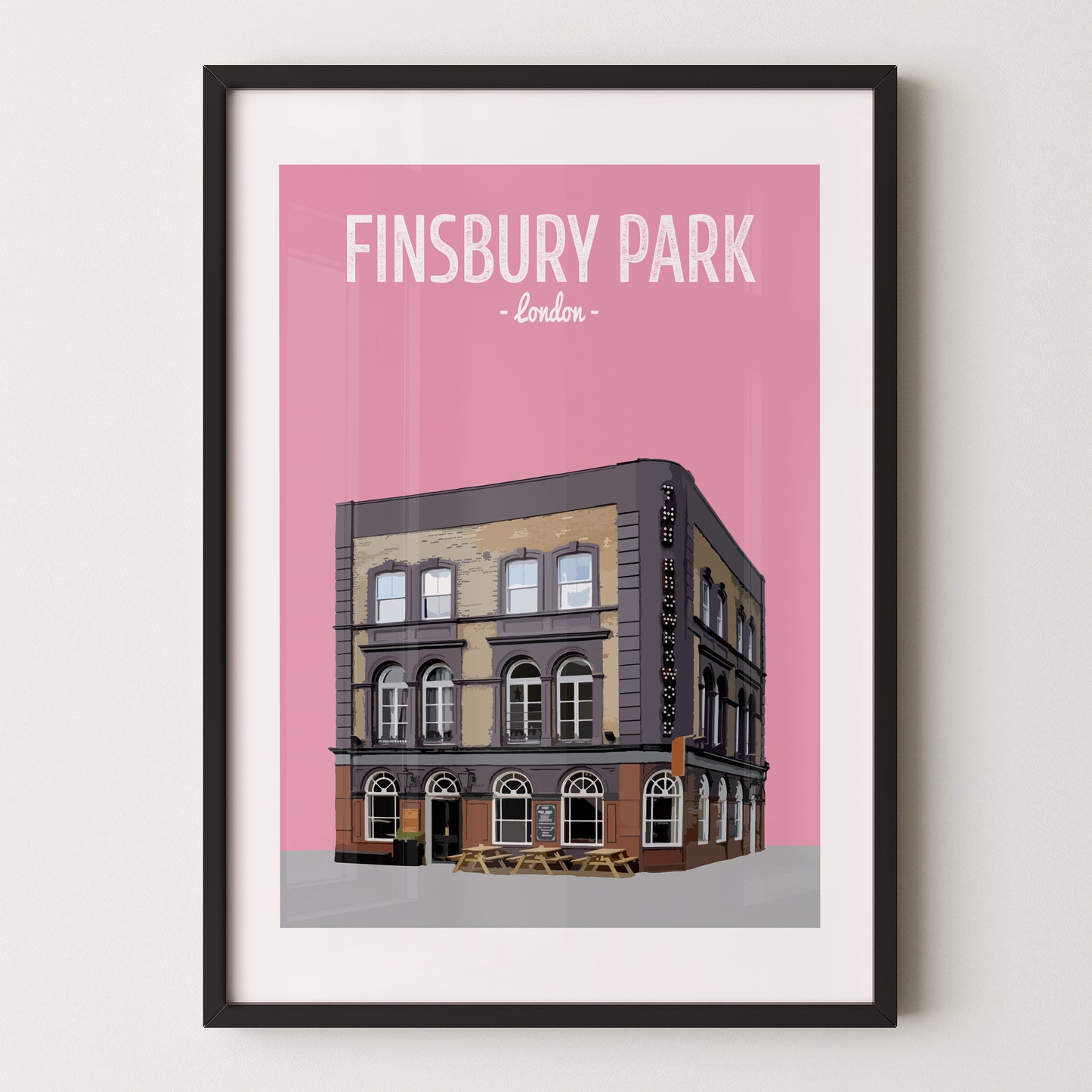Finsbury Park print, The Brownswood pub