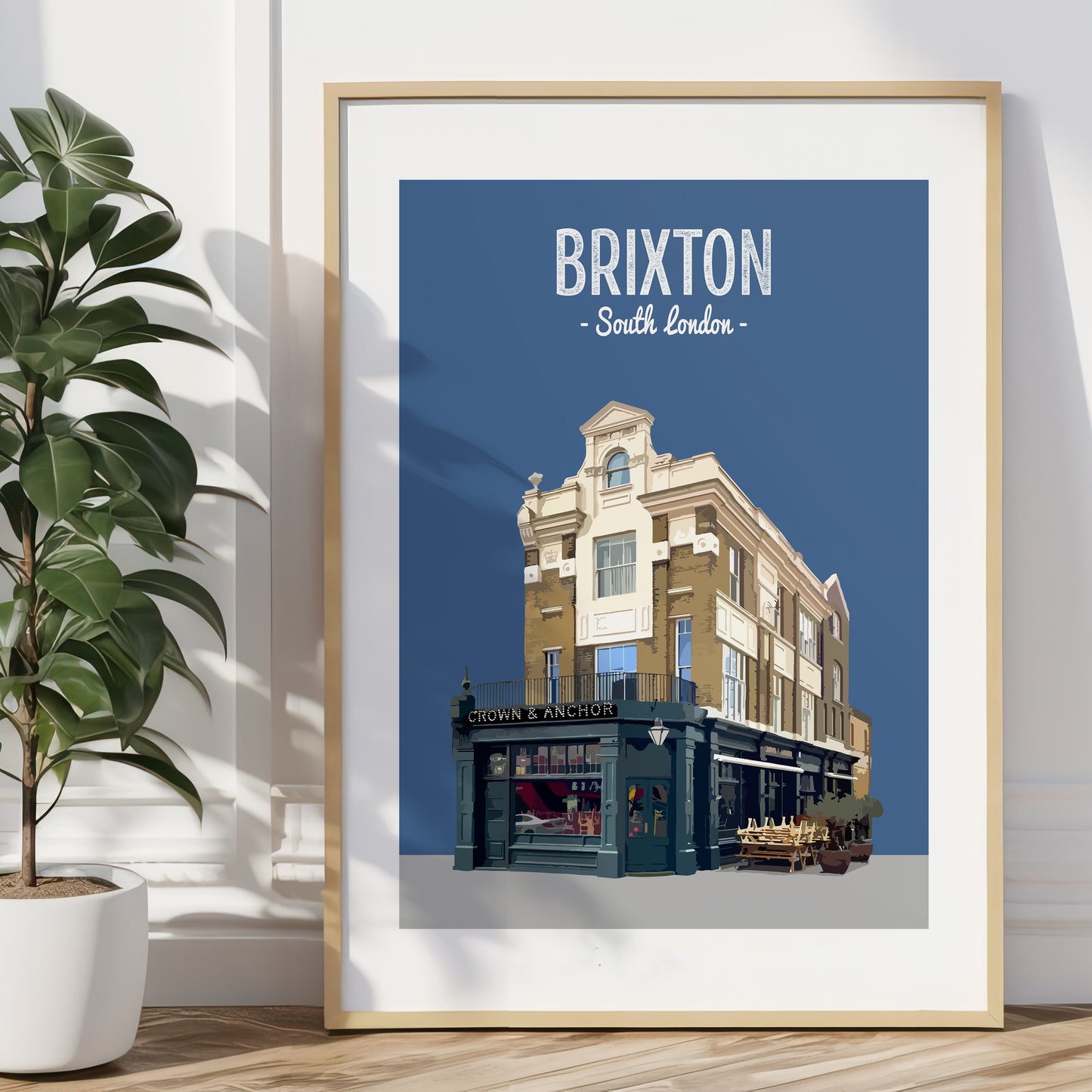 Brixton print, The Crown and Anchor pub