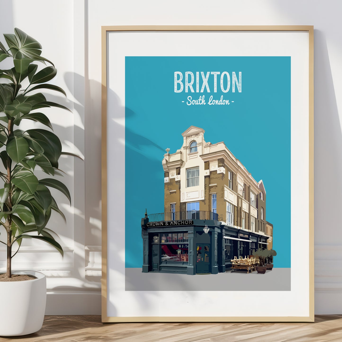 Brixton print, The Crown and Anchor pub