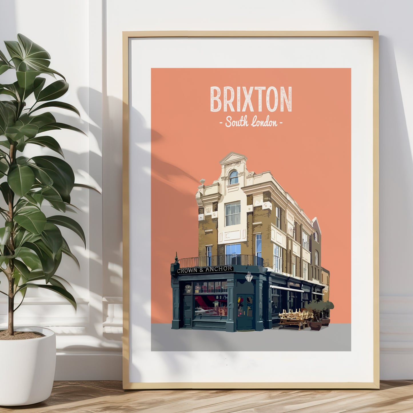 Brixton print, The Crown and Anchor pub