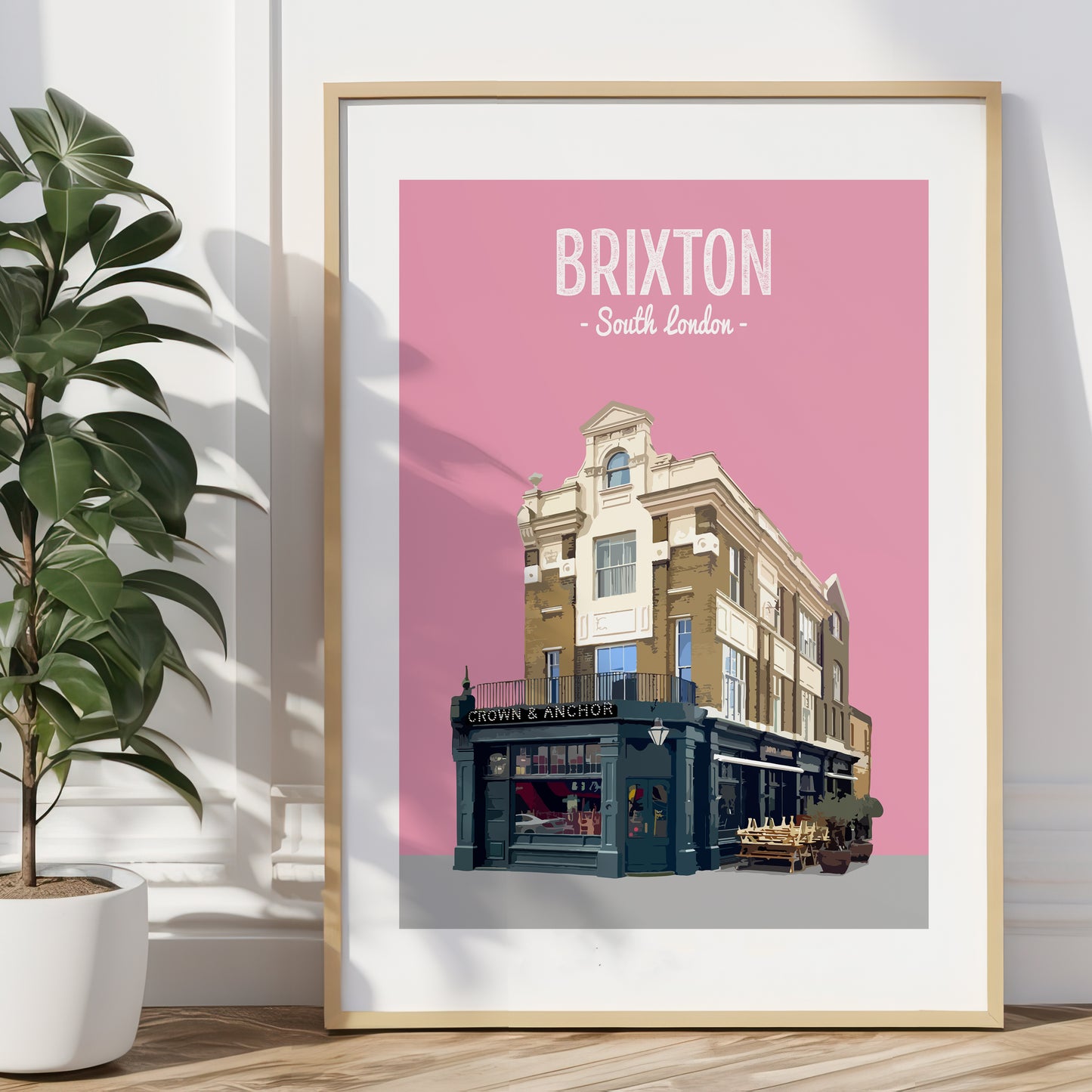 Brixton print, The Crown and Anchor pub