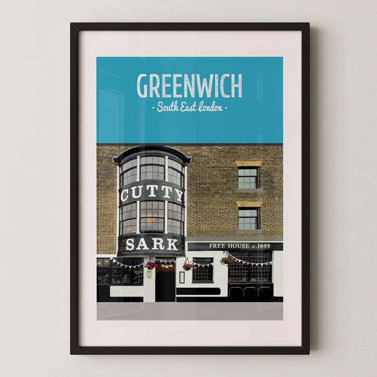 Greenwich print, The Cutty Sark pub