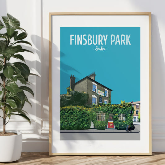 Finsbury Park print, The Faltering Fallback pub