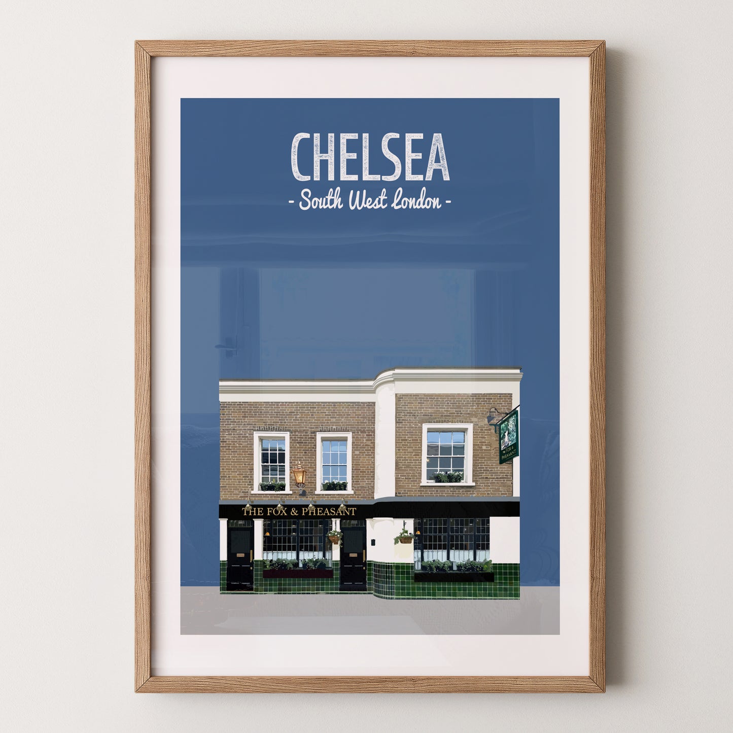 Chelsea print, The Fox & Pheasant pub