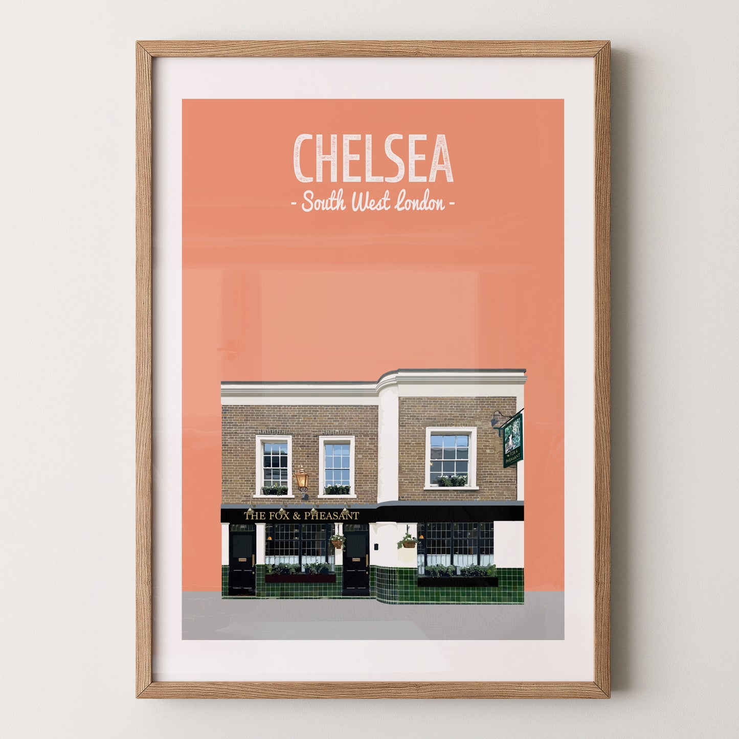 Chelsea print, The Fox & Pheasant pub