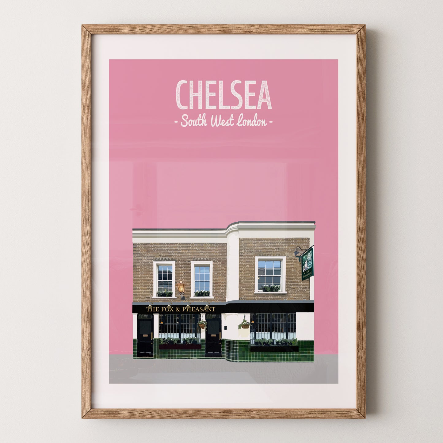 Chelsea print, The Fox & Pheasant pub