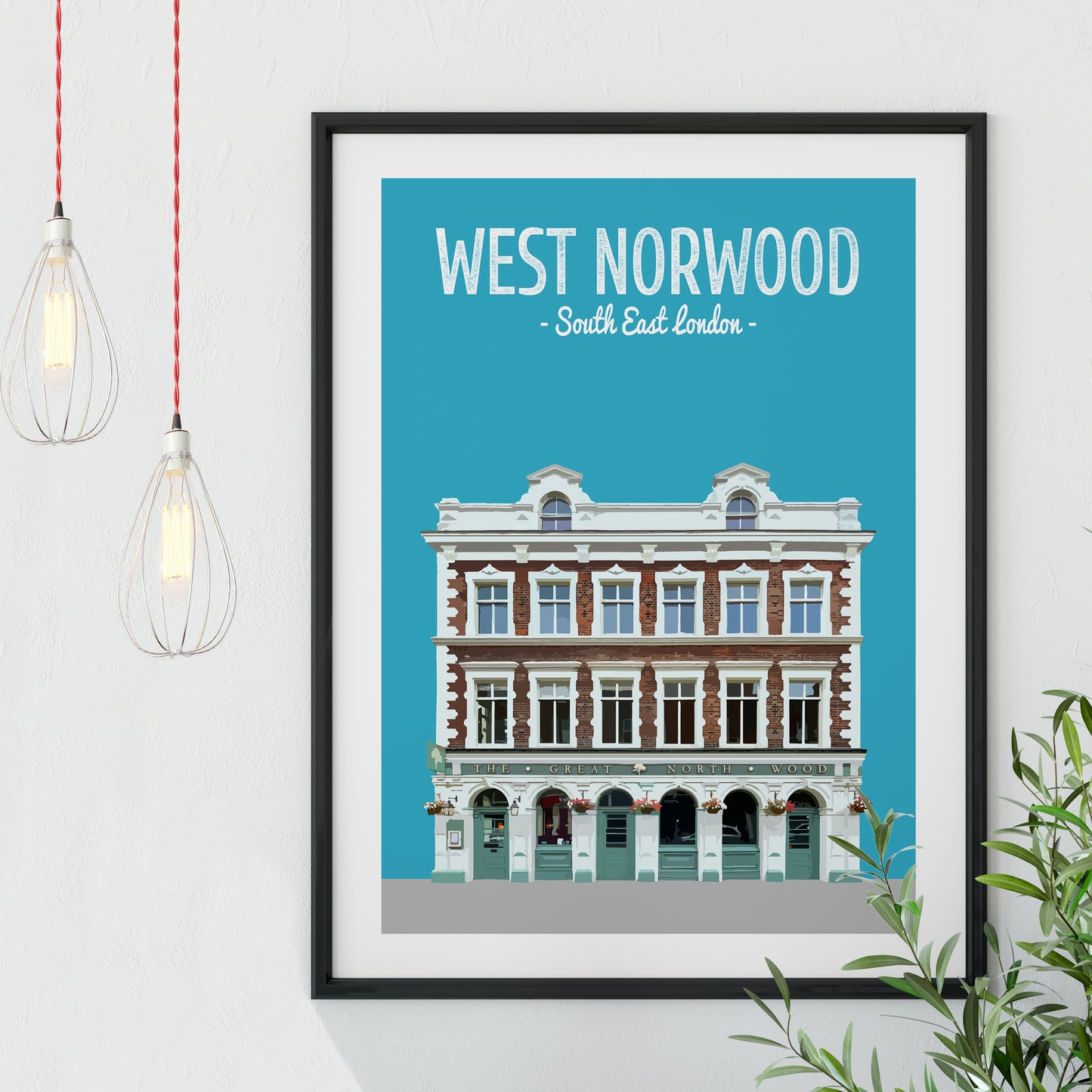 West Norwood print, The Great North Wood pub