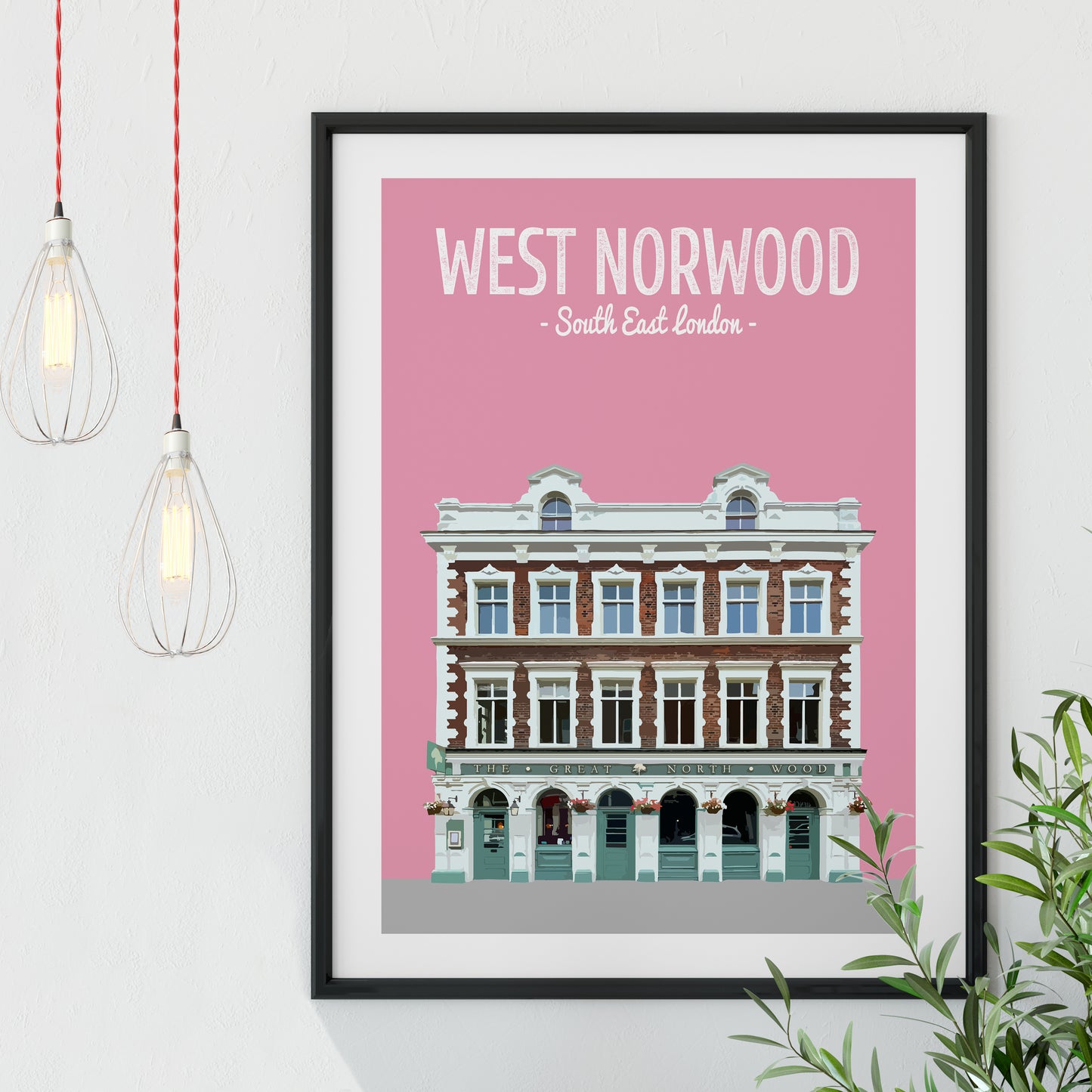 West Norwood print, The Great North Wood pub