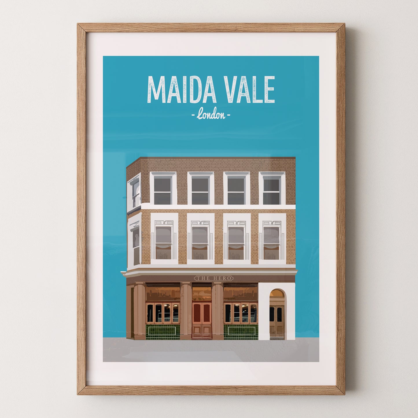 Maida Vale print, The Hero pub