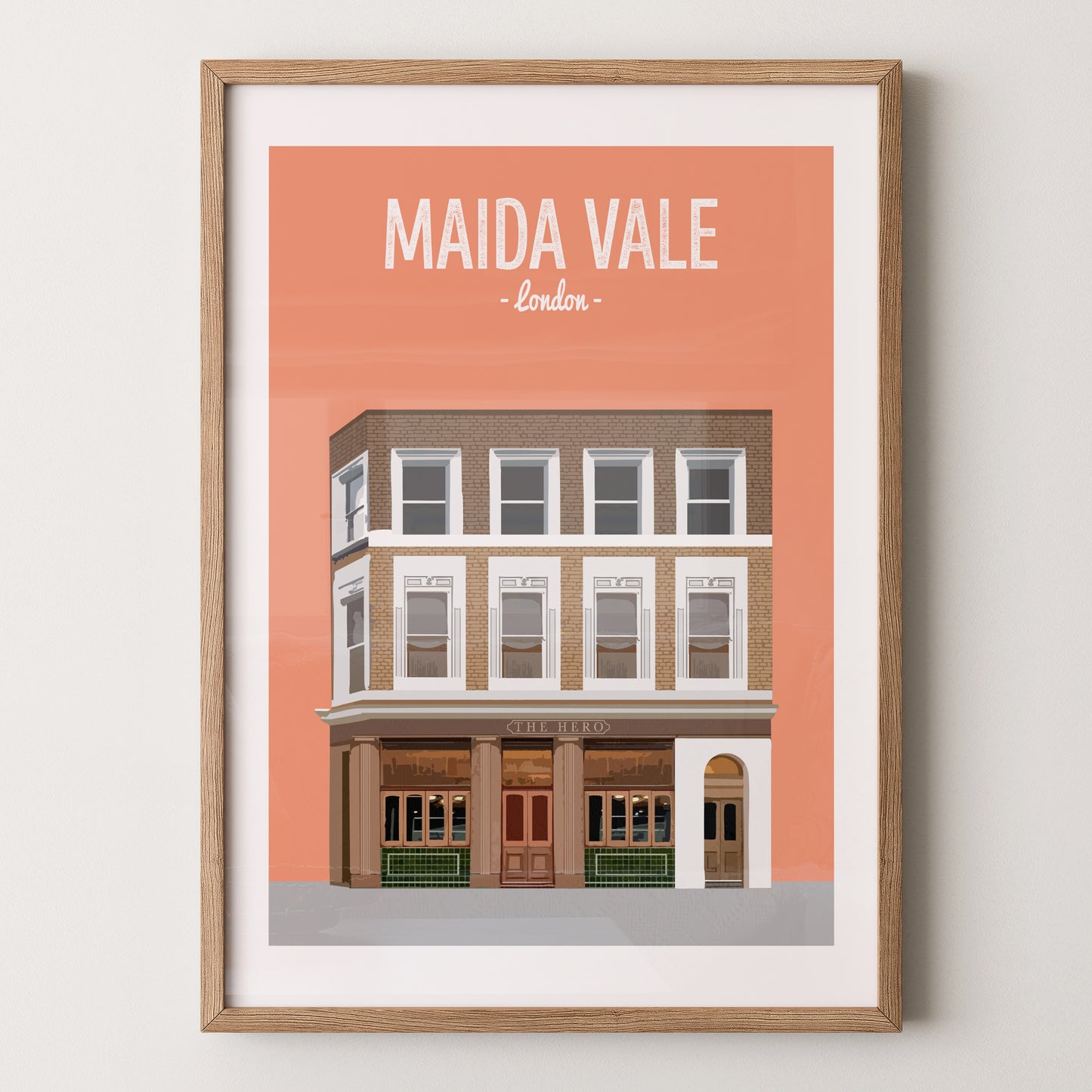 Maida Vale print, The Hero pub