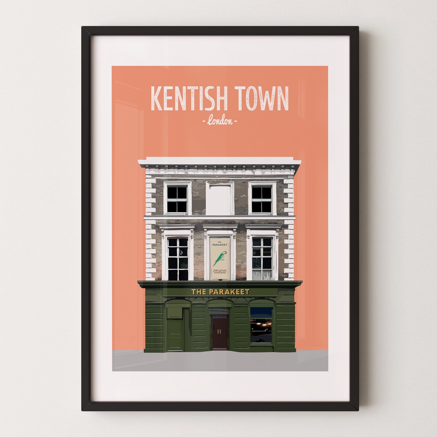 Kentish Town print, The Parakeet pub