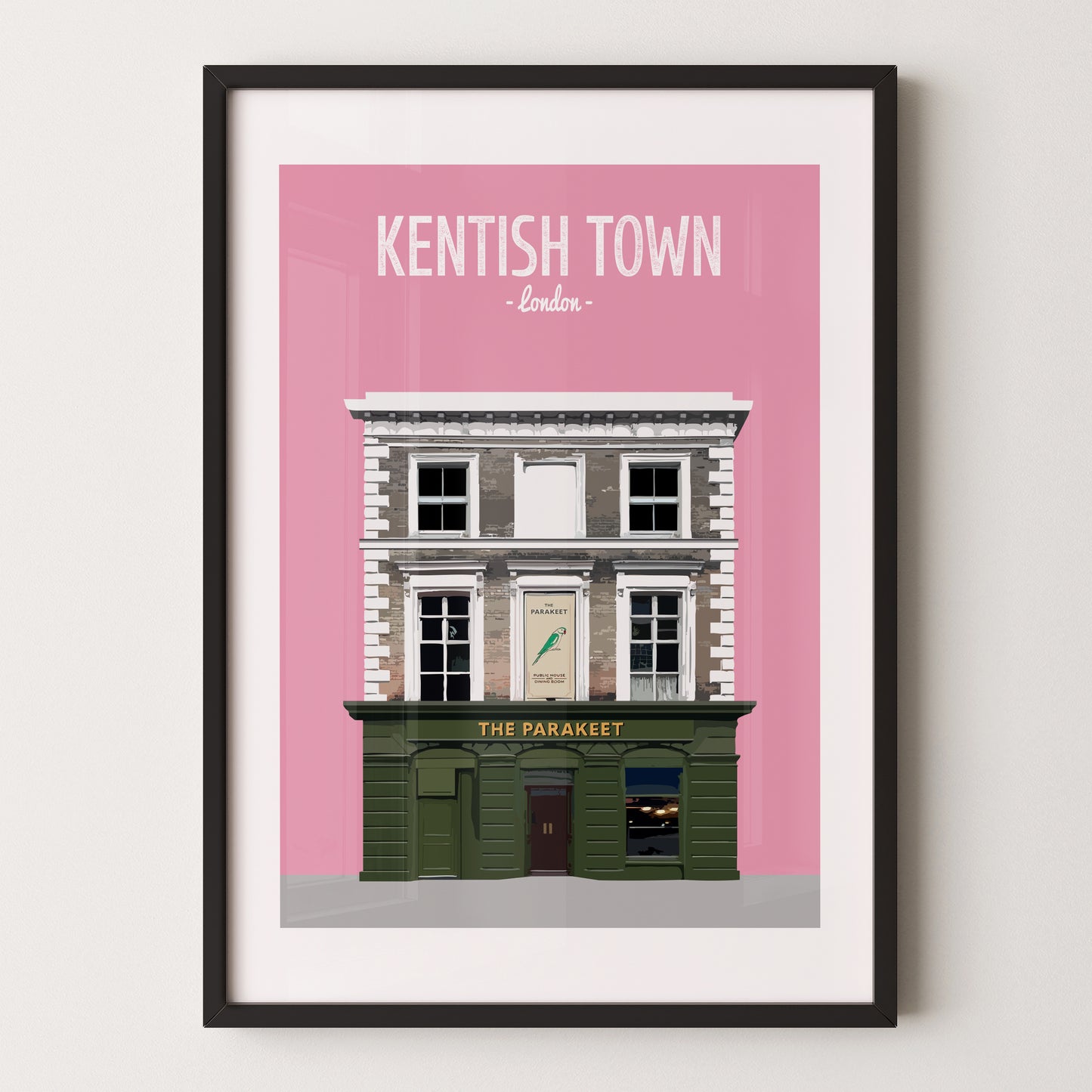 Kentish Town print, The Parakeet pub