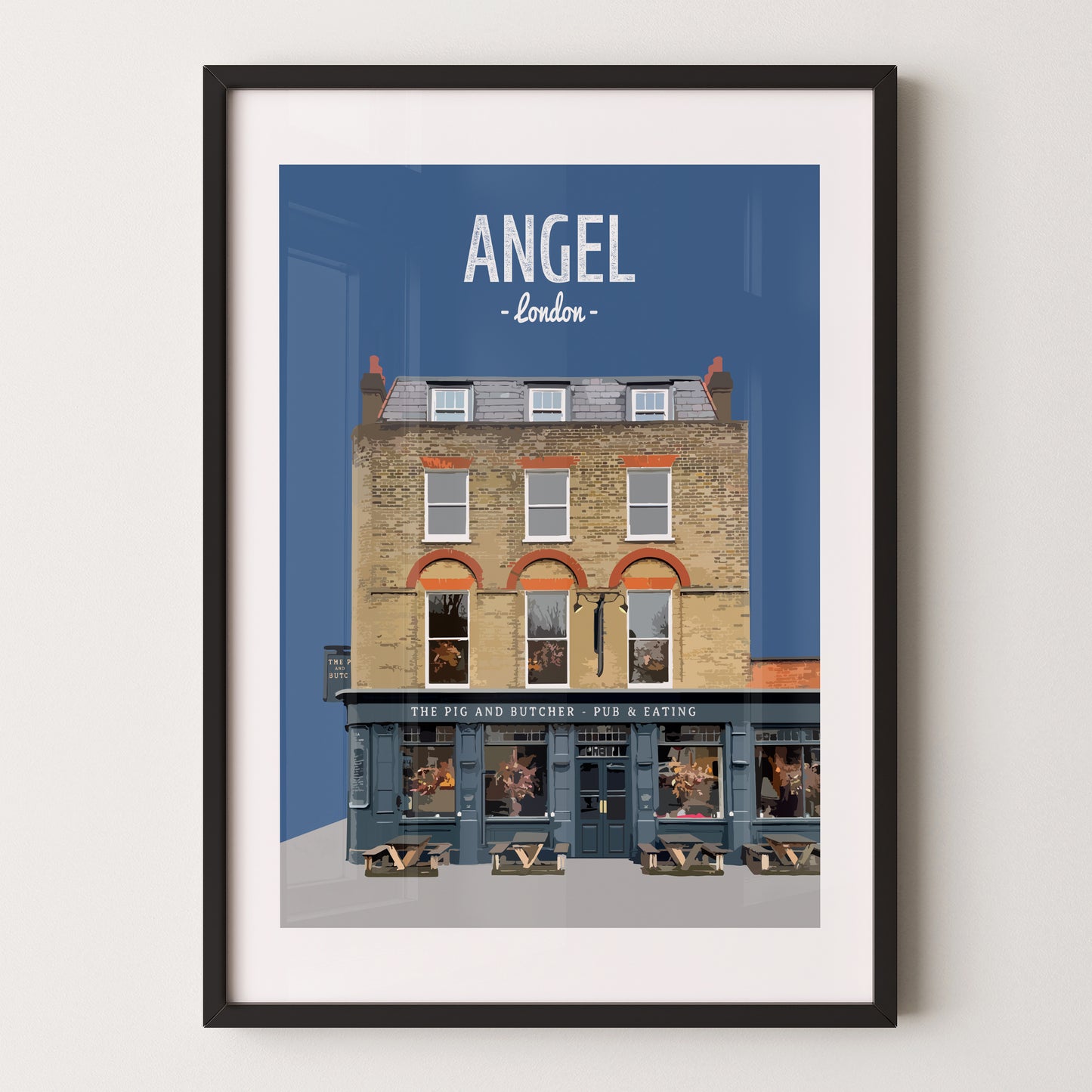 Angel print, The Pig and Butcher pub