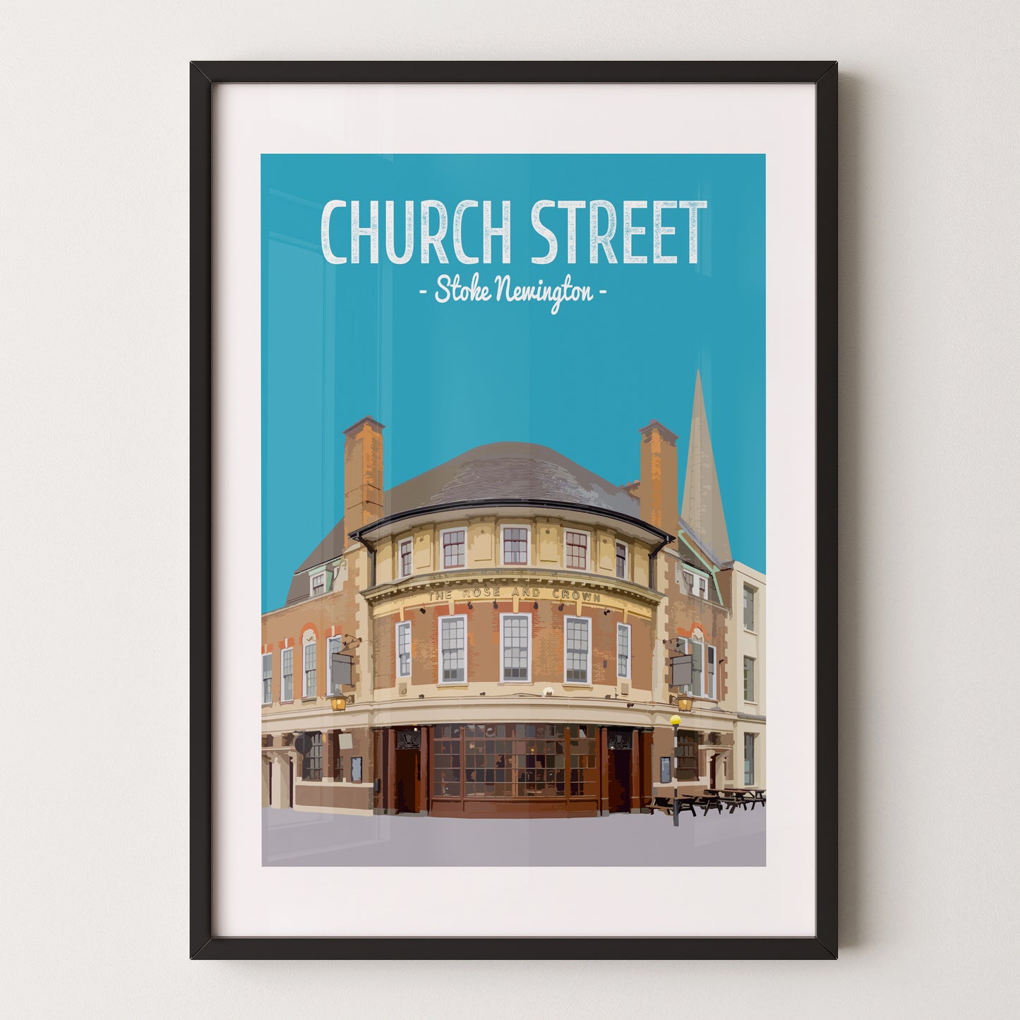 Church Street print, The Rose and Crown pub