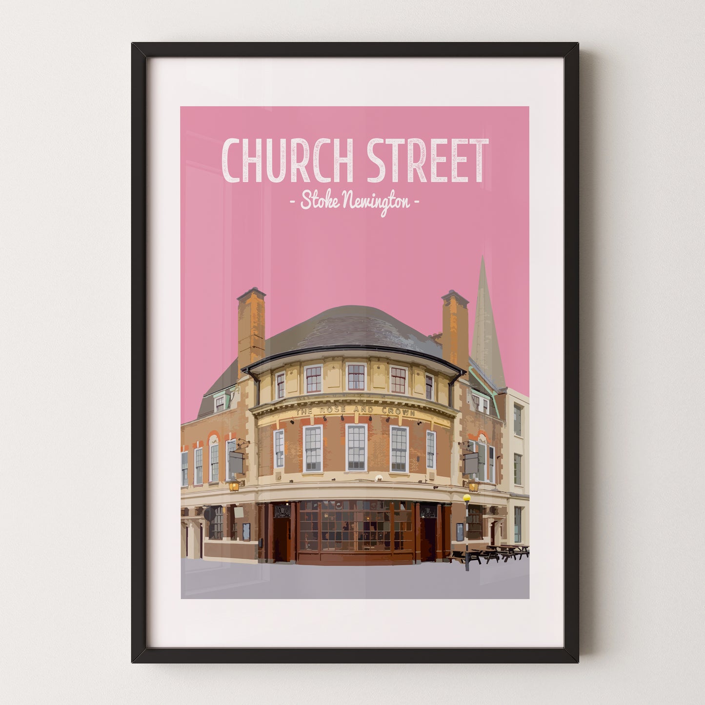 Church Street print, The Rose and Crown pub
