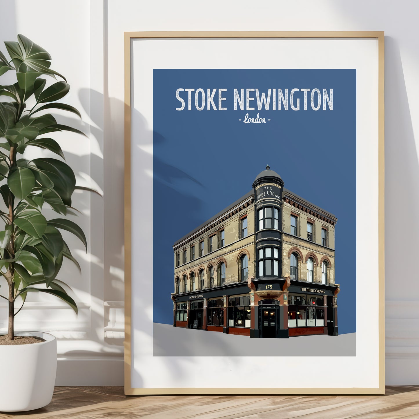 Stoke Newington print, The Three Crowns pub