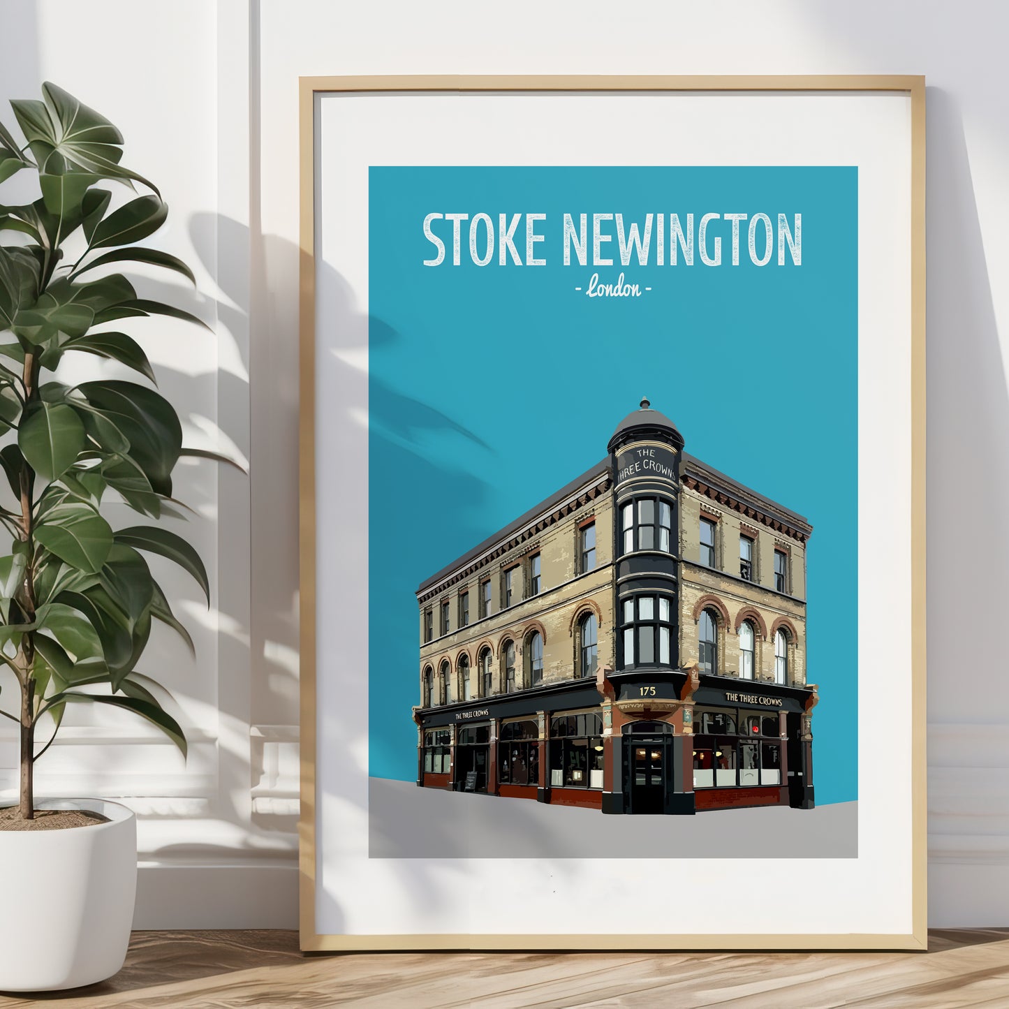 Stoke Newington print, The Three Crowns pub