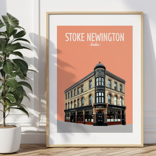 Stoke Newington print, The Three Crowns pub