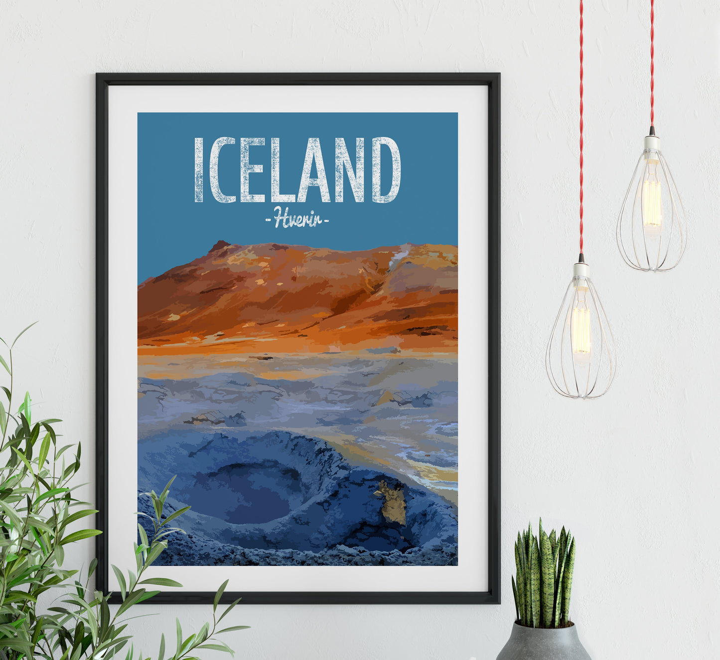 Iceland print, Hverir geothermal area, North Iceland