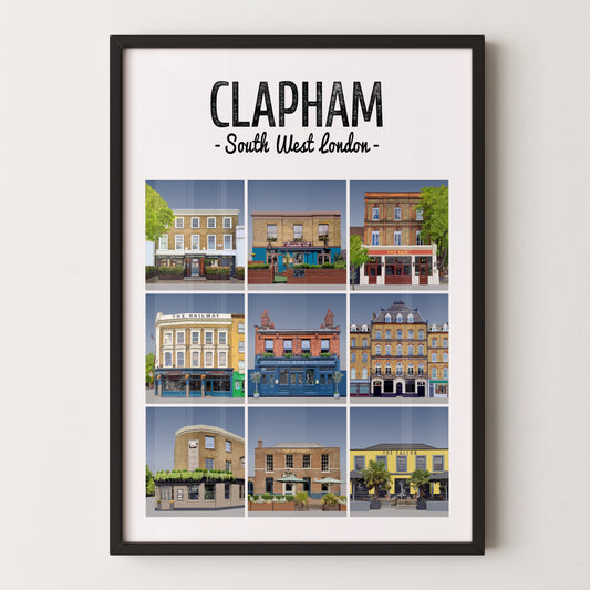 Clapham pubs print