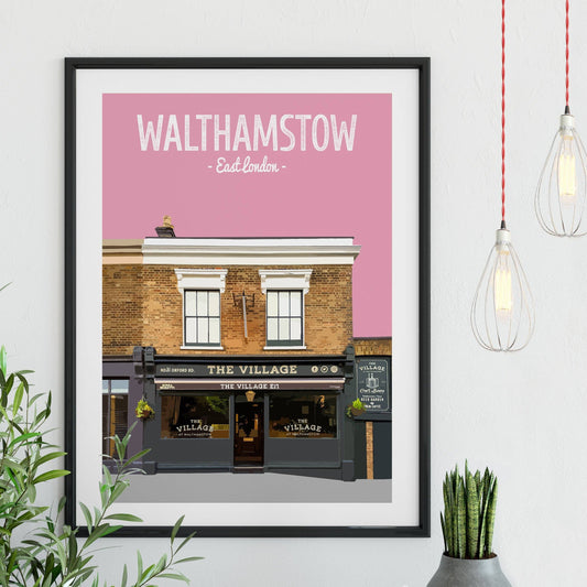 Walthamstow print, The Village pub