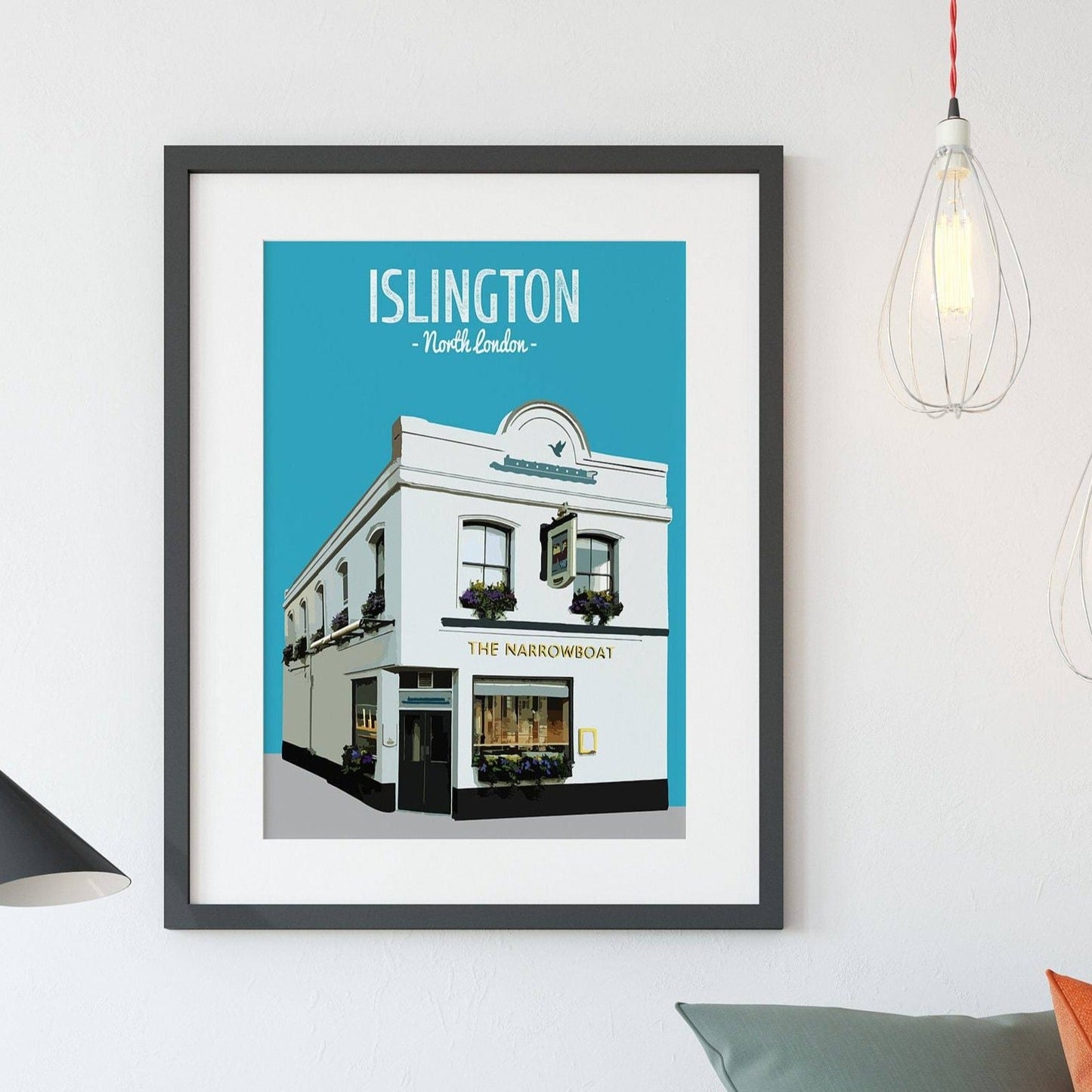 Islington print, The Narrowboat pub