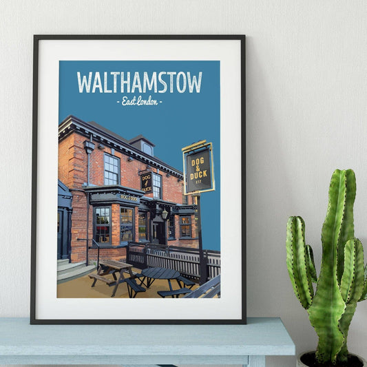 Walthamstow print, The Dog and Duck pub