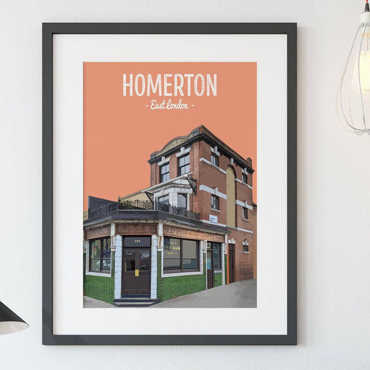 Homerton print, The Gun pub