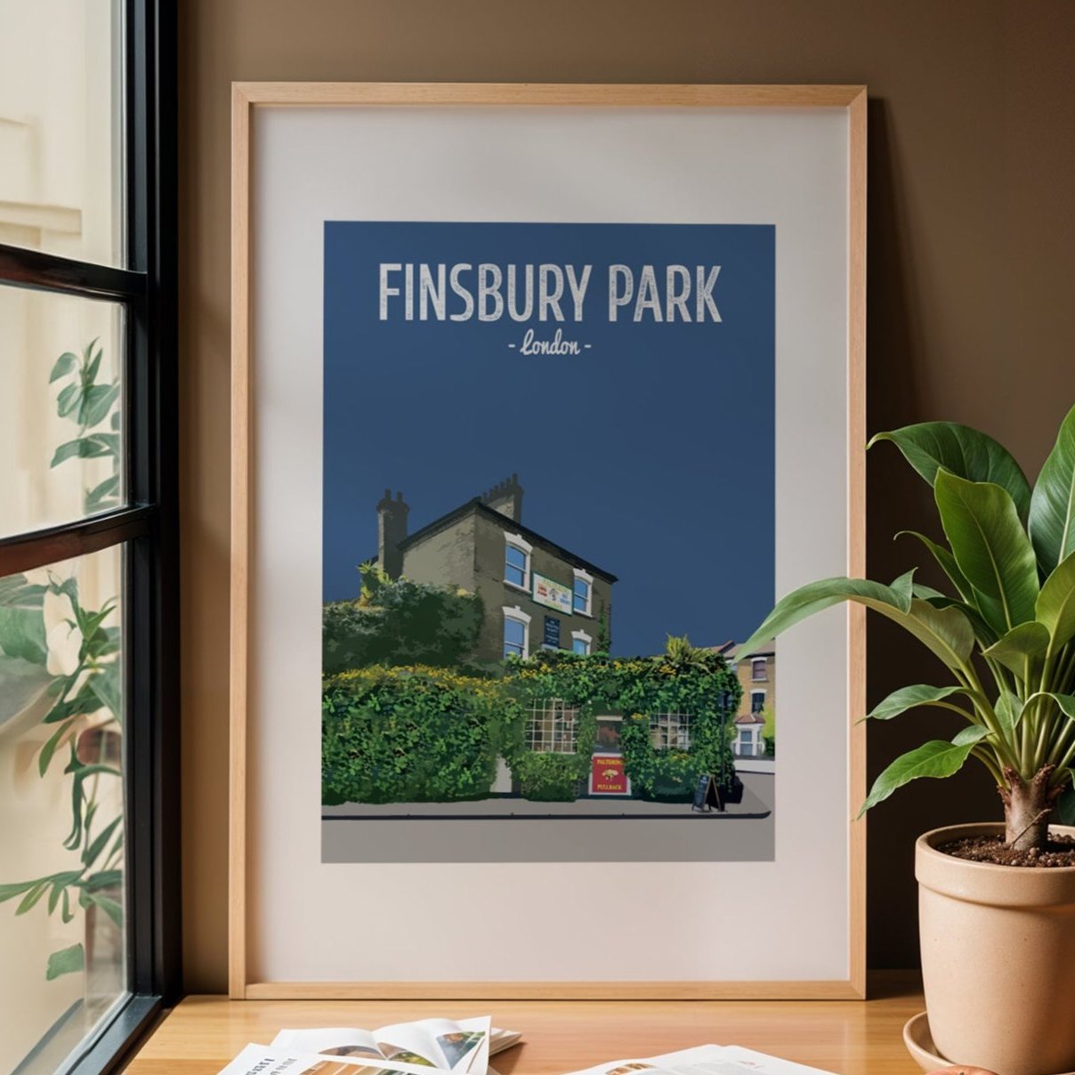 Finsbury Park print, The Faltering Fallback pub