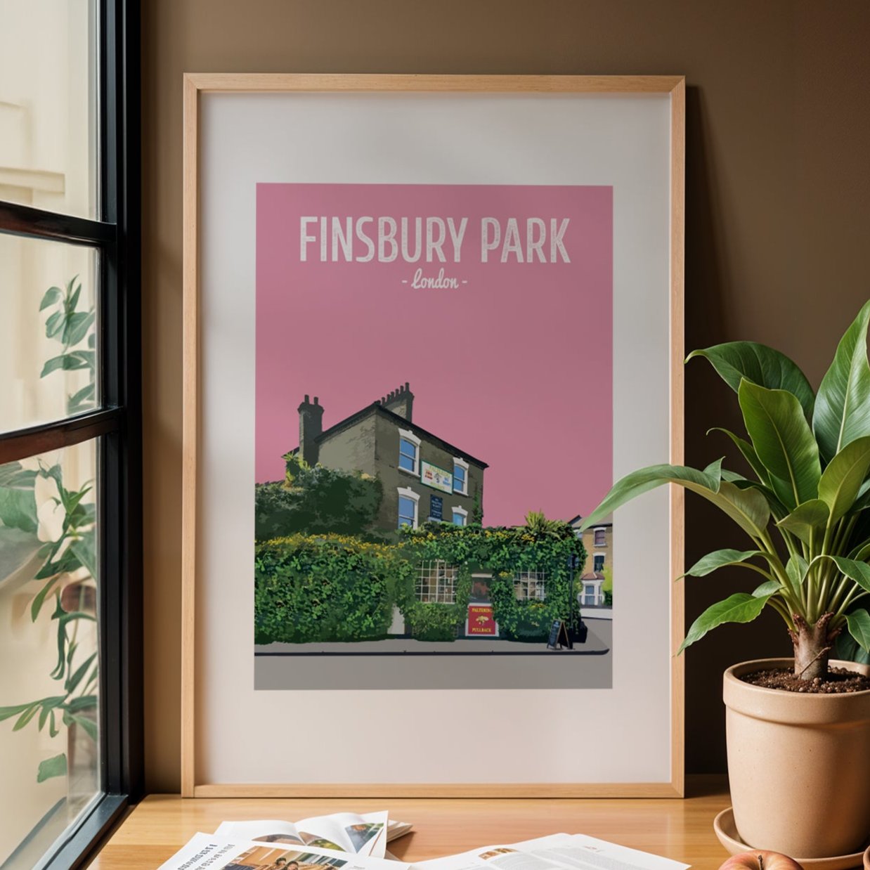 Finsbury Park print, The Faltering Fallback pub