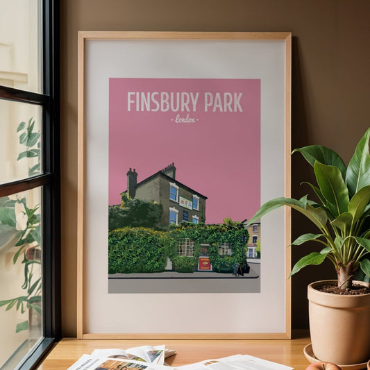 Finsbury Park print, The Faltering Fallback pub