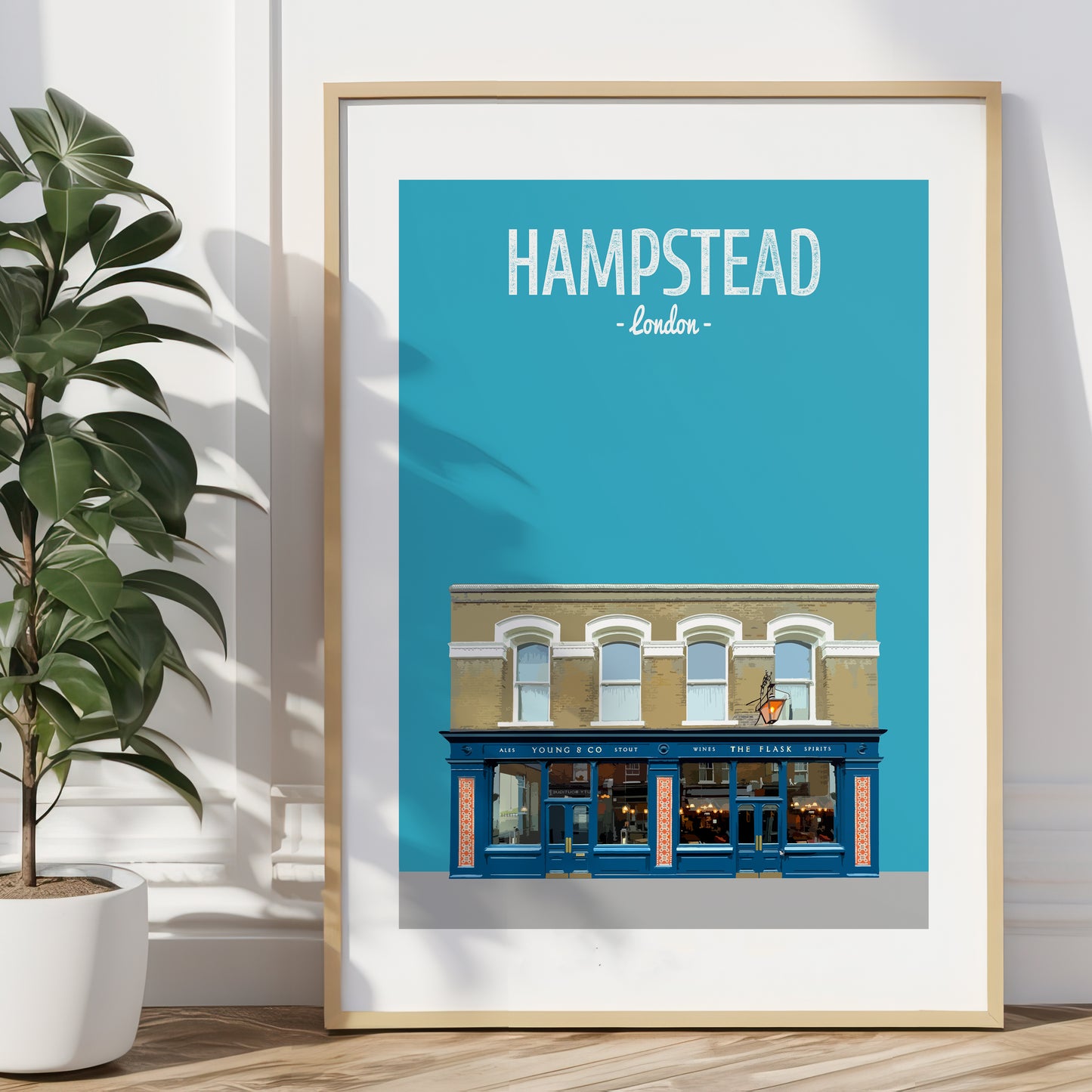 Hampstead print, The Flask pub