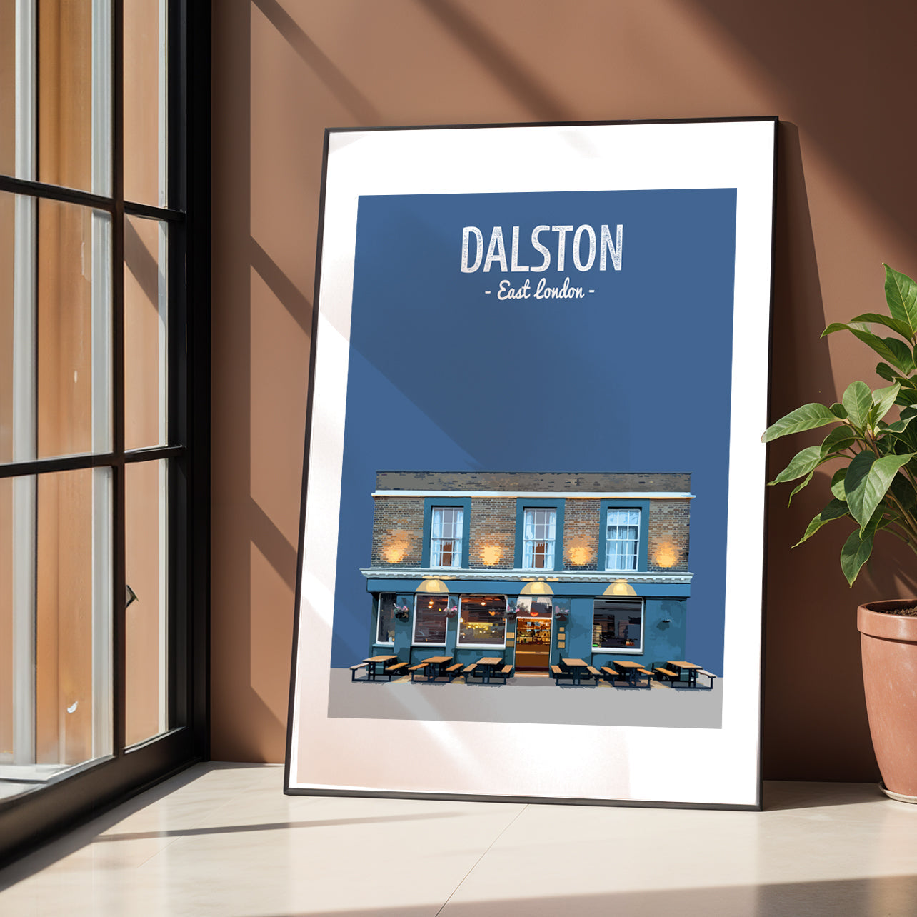 Dalston print, The Hunter S pub