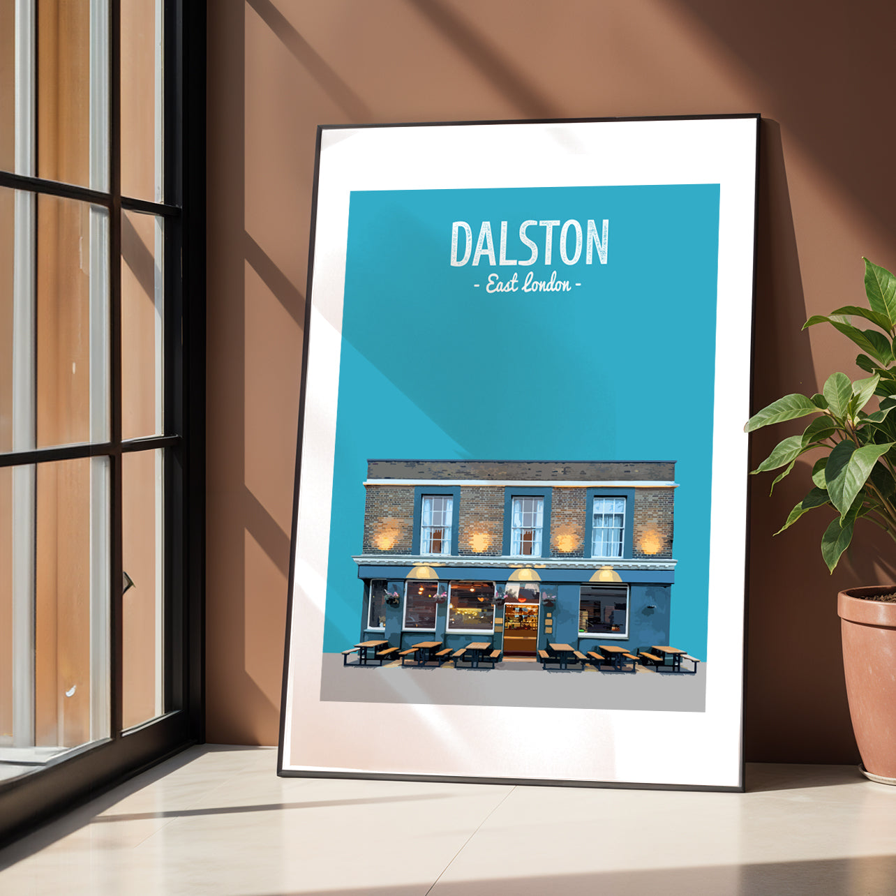 Dalston print, The Hunter S pub