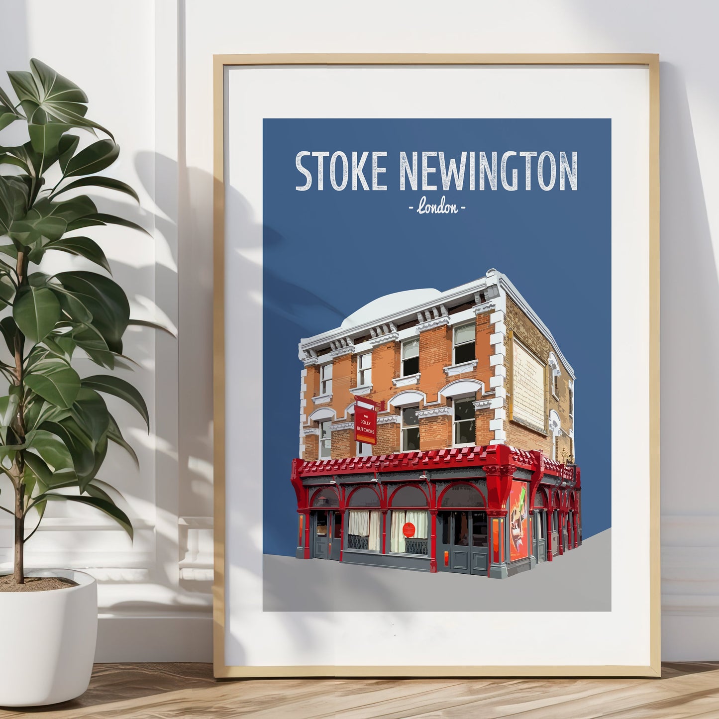 Stoke Newington print, The Jolly Butchers pub