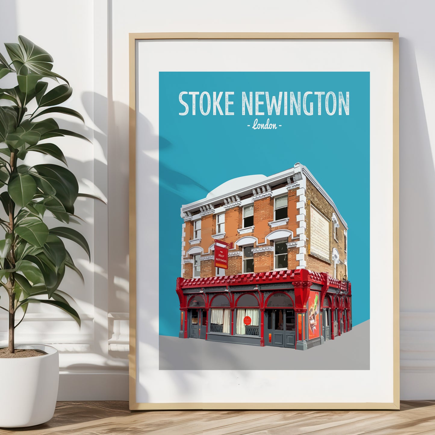 Stoke Newington print, The Jolly Butchers pub