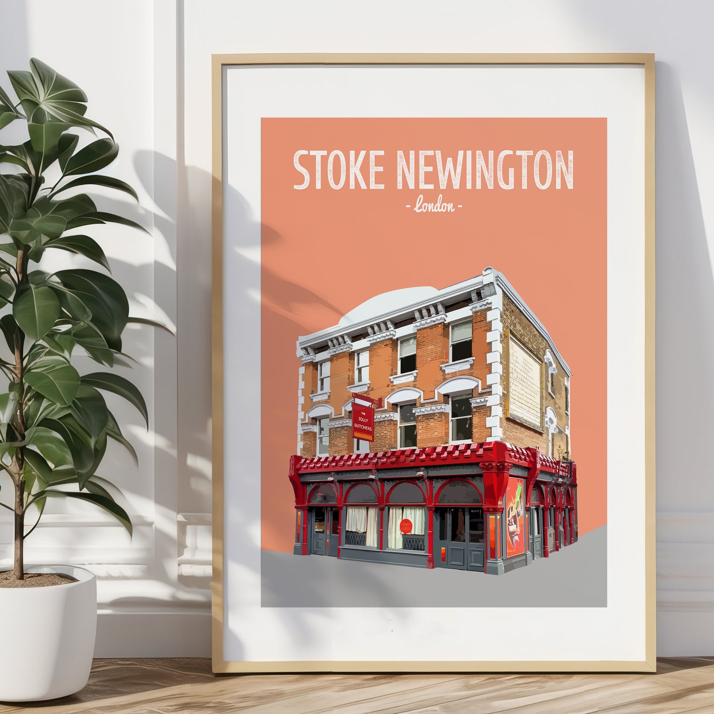 Stoke Newington print, The Jolly Butchers pub