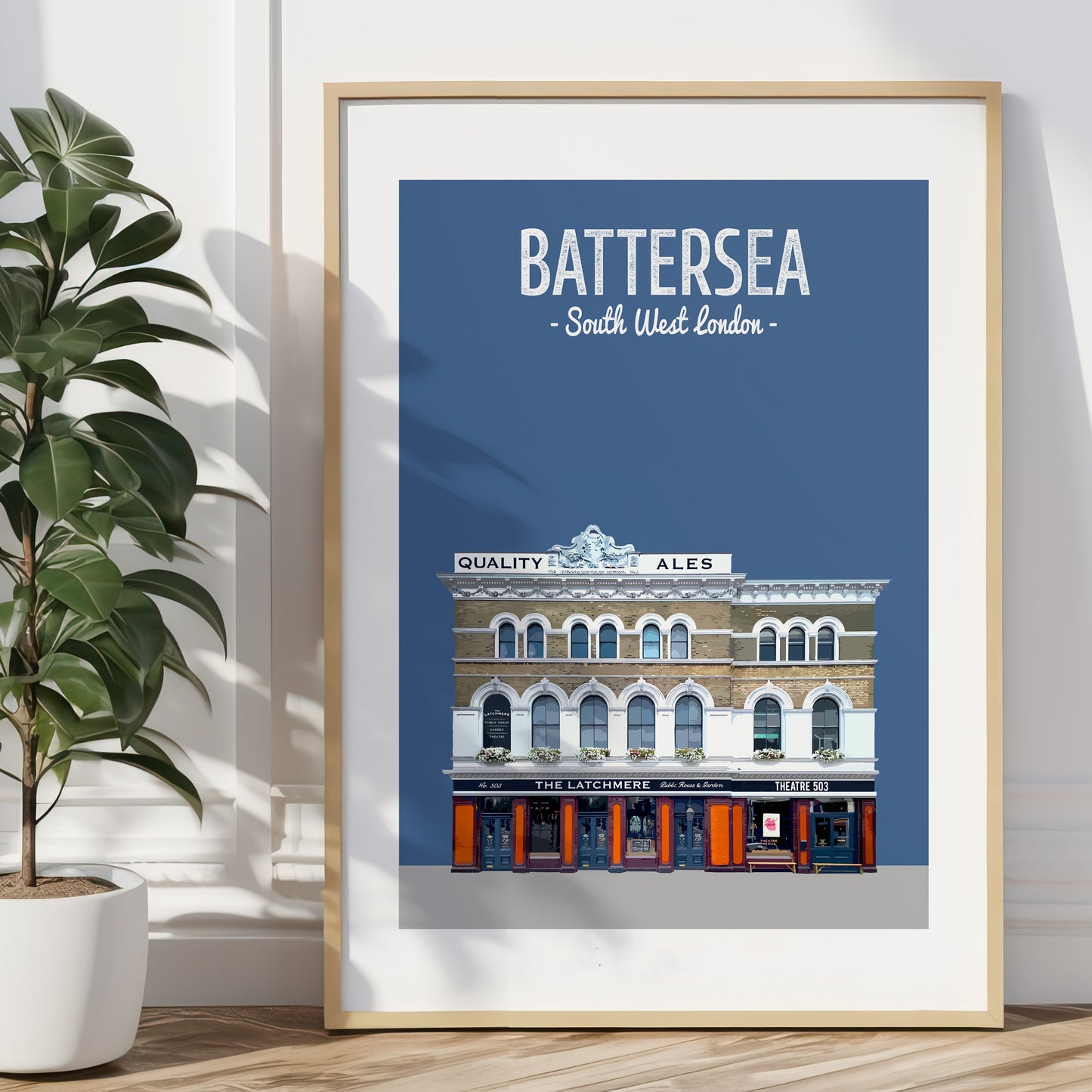 Battersea print, The Latchmere pub