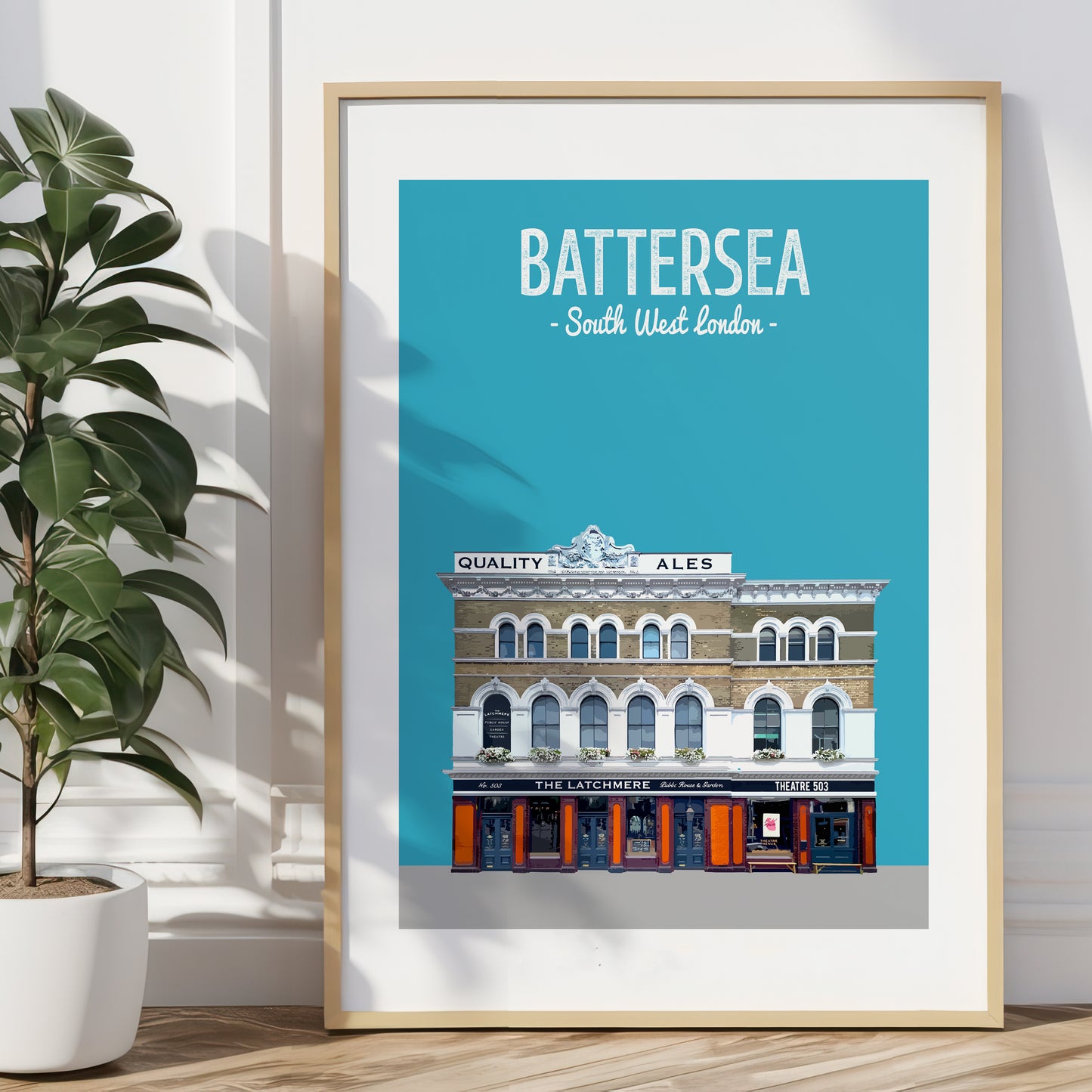 Battersea print, The Latchmere pub