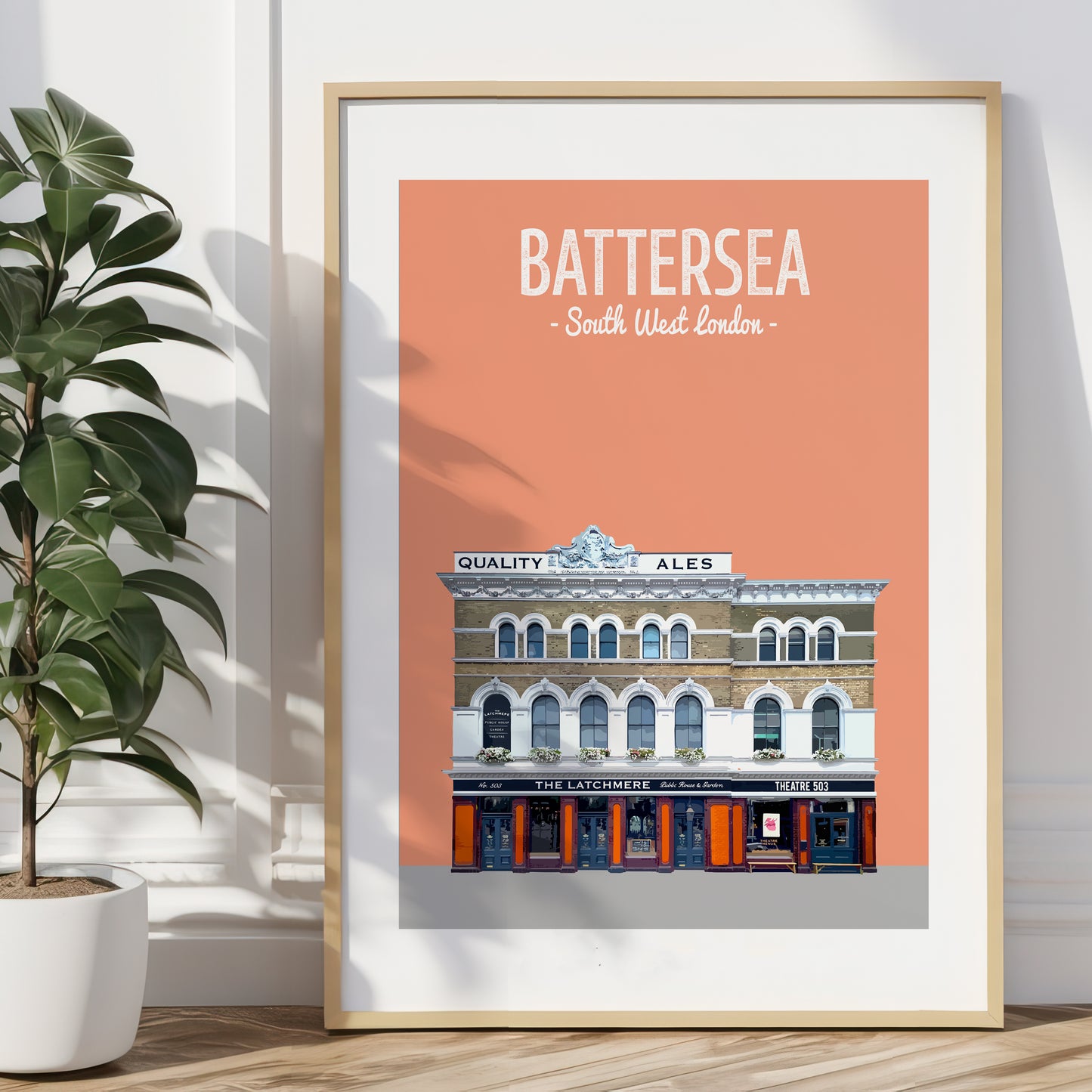 Battersea print, The Latchmere pub