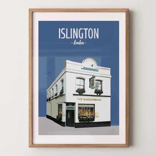Islington print, The Narrowboat pub