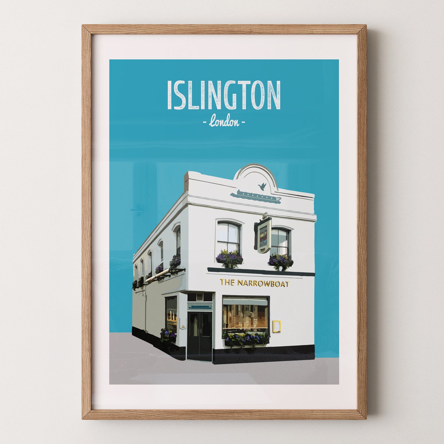 Islington print, The Narrowboat pub