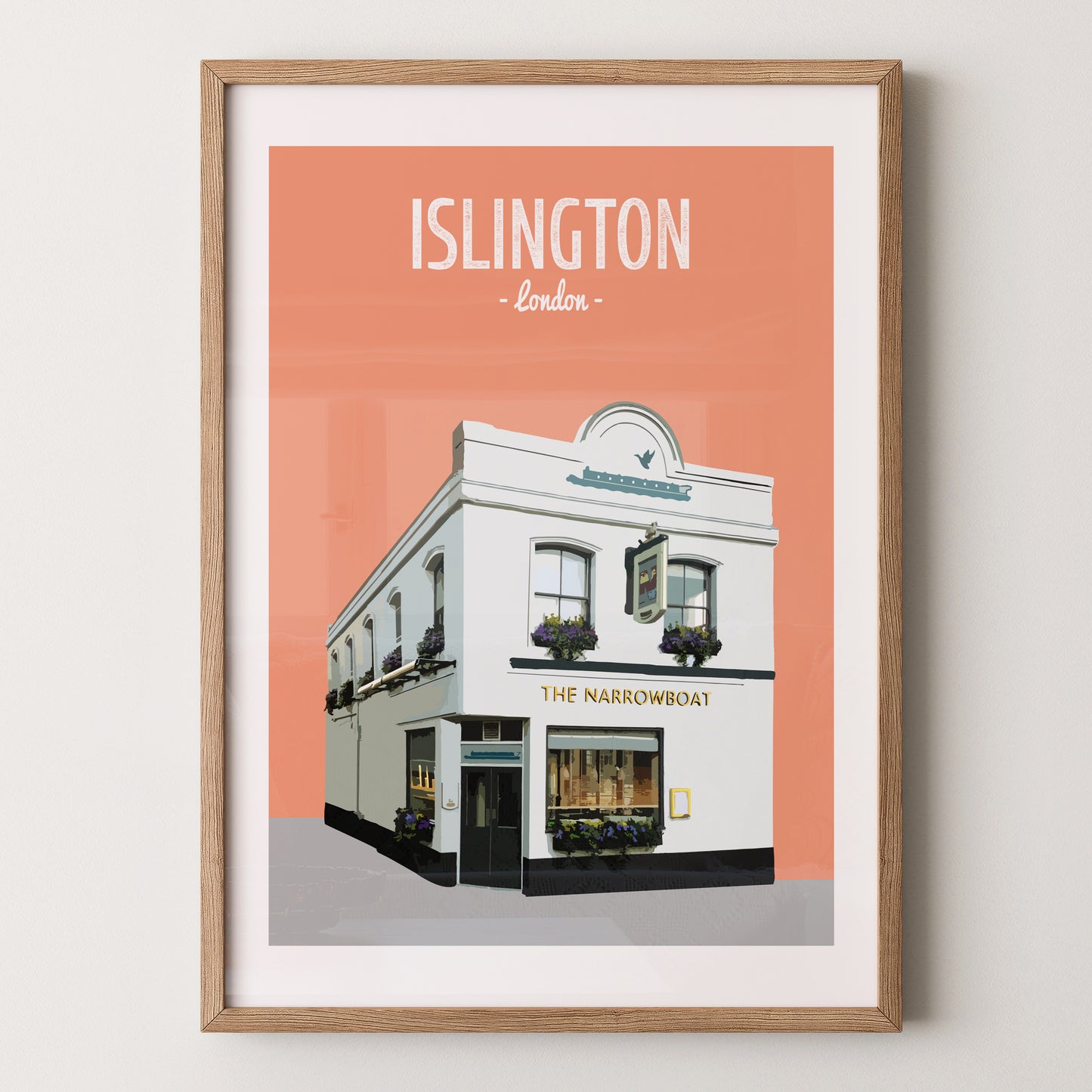 Islington print, The Narrowboat pub